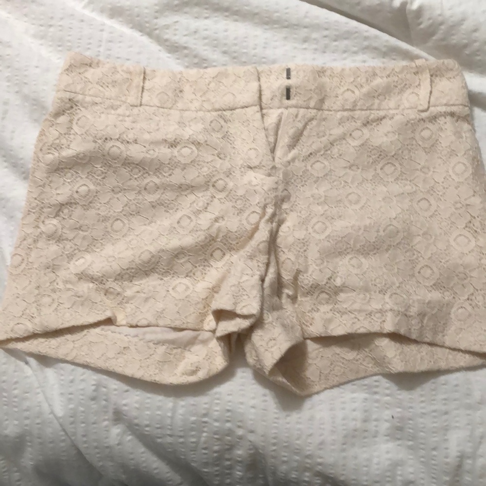 Cream lace shorts